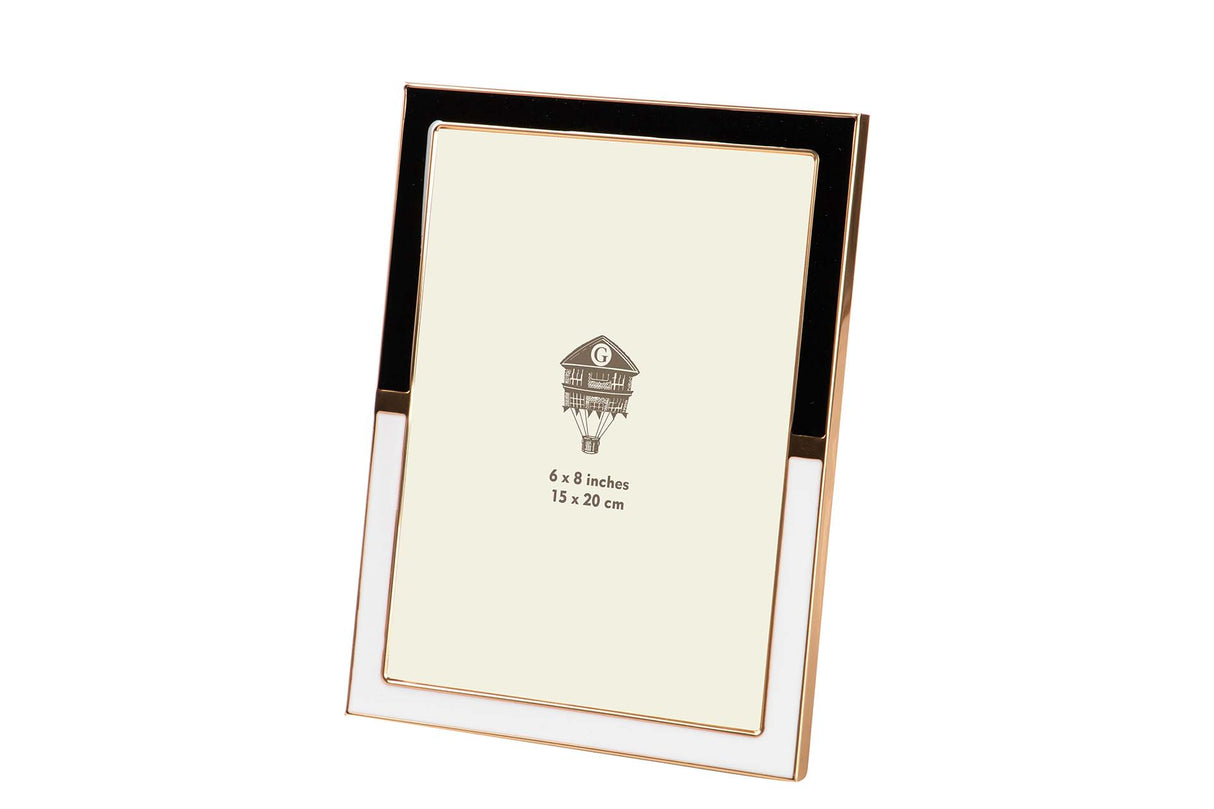 PORTAFOTOS METAL BLANCO NEGRO 15x20 CM