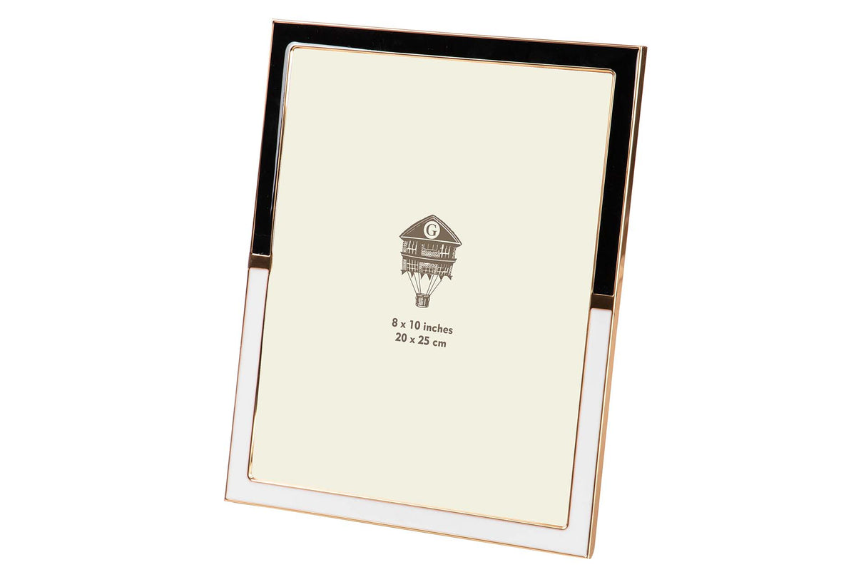 PORTAFOTOS METAL BLANCO NEGRO 20x25 CM