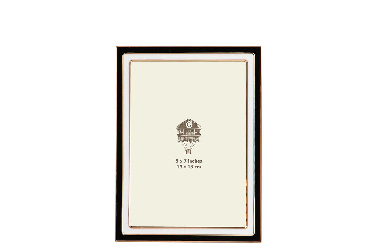 PORTAFOTOS METAL BLANCO NEGRO 13x18 CM