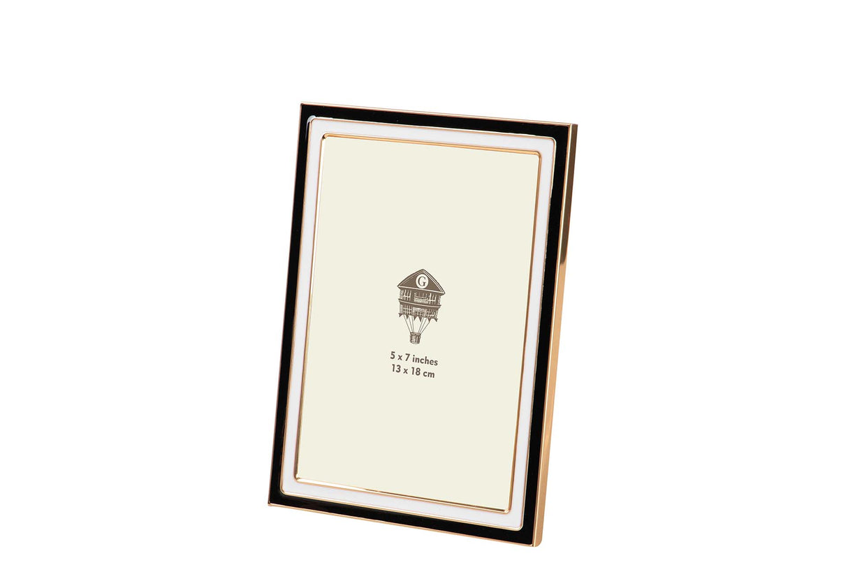 PORTAFOTOS METAL BLANCO NEGRO 13x18 CM