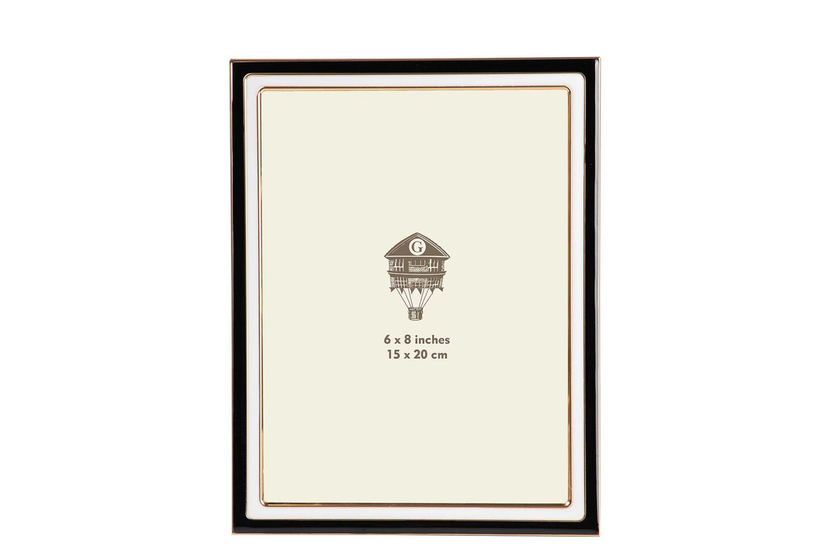 PORTAFOTOS METAL BLANCO NEGRO 15x20 CM