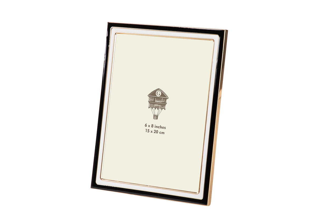 PORTAFOTOS METAL BLANCO NEGRO 15x20 CM