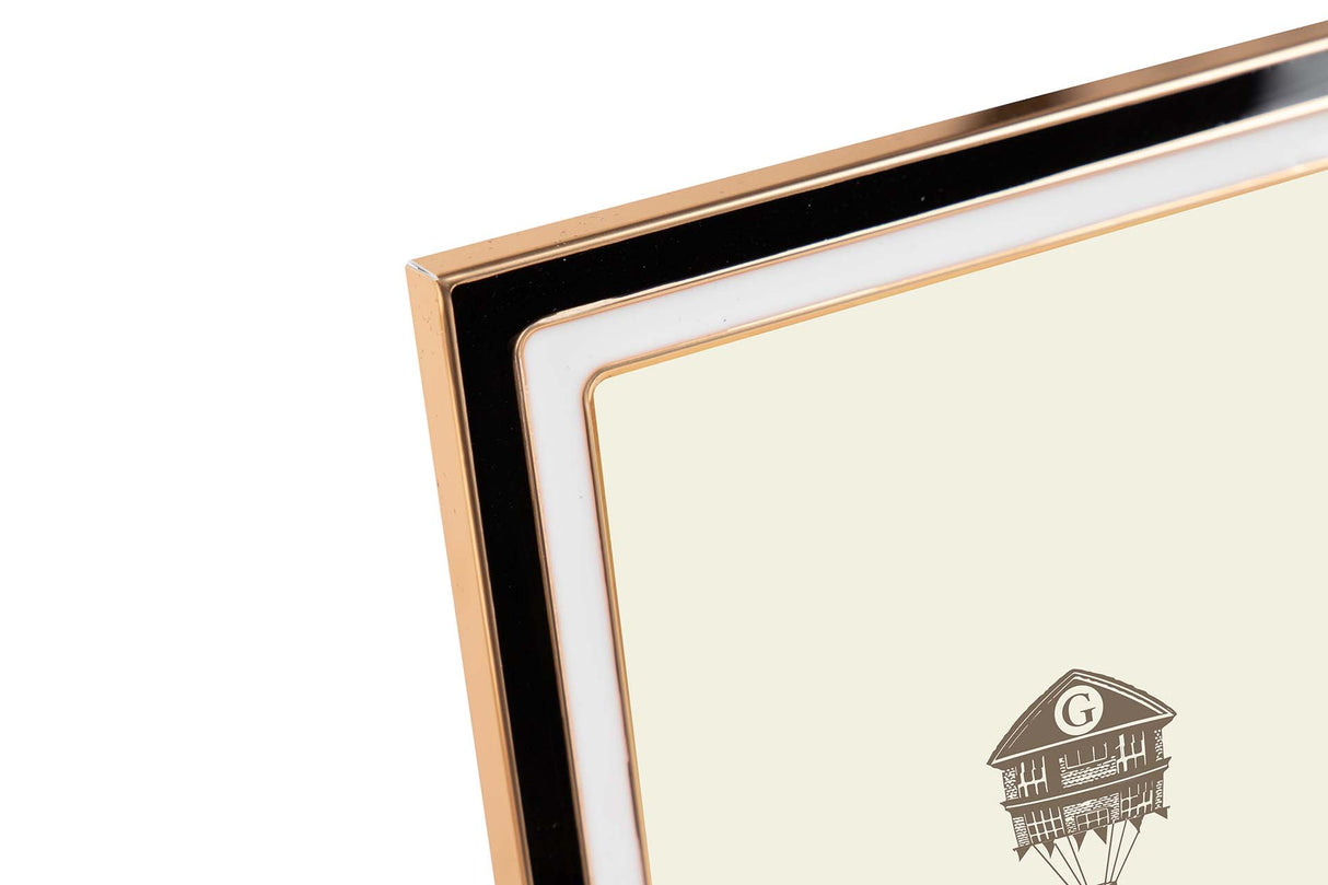 PORTAFOTOS METAL BLANCO NEGRO 20x25 CM