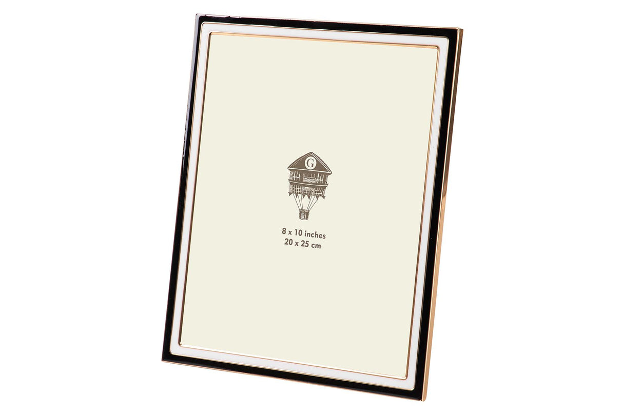 PORTAFOTOS METAL BLANCO NEGRO 20x25 CM