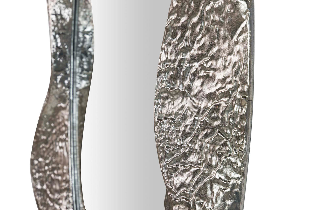 88x7x128 cm de espelho de metal prateado