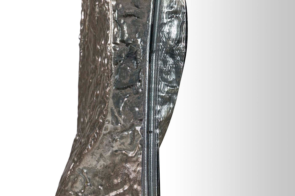 88x7x128 cm de espelho de metal prateado