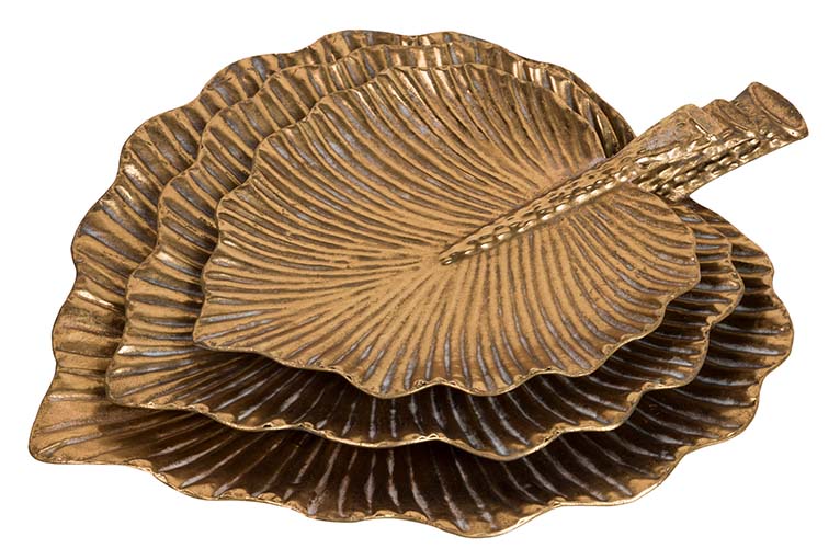 Set 3 vassoi metallici 60x8x49 50x8x40 40x7x32 cm