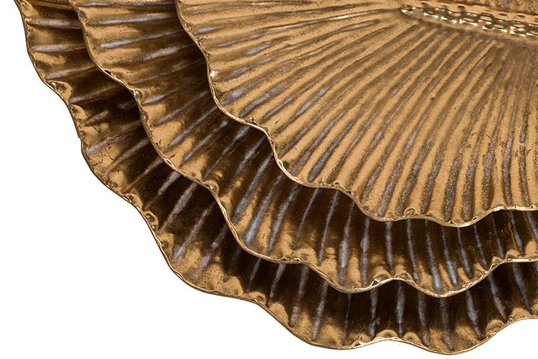 Set 3 vassoi metallici 60x8x49 50x8x40 40x7x32 cm