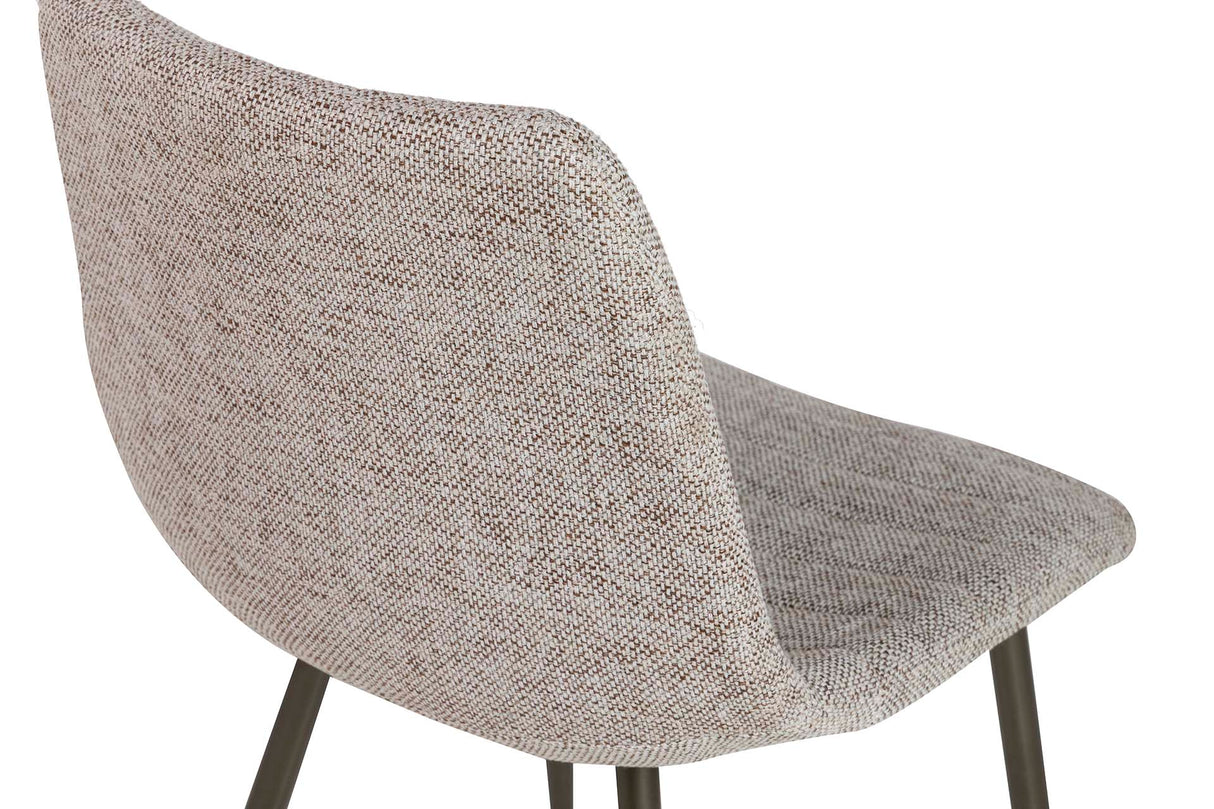 Cadeira de metal bege chenilla 48x56x80 cm