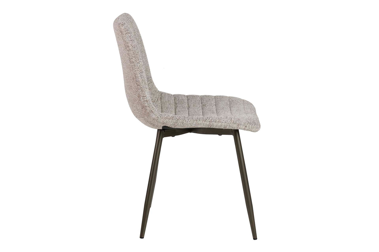 Cadeira de metal bege chenilla 48x56x80 cm