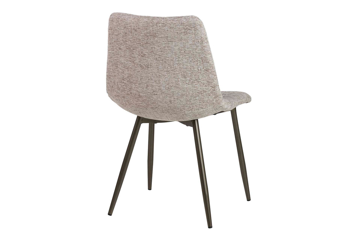 Cadeira de metal bege chenilla 48x56x80 cm