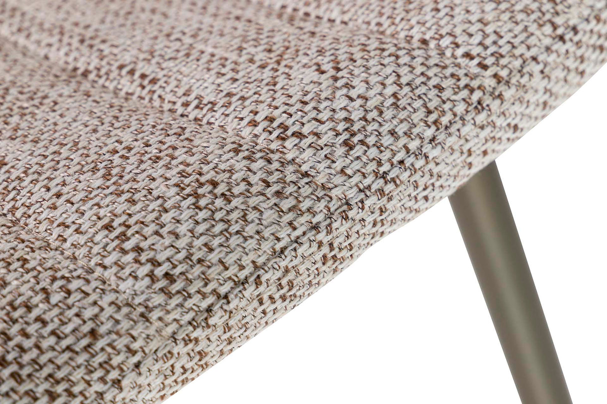 Cadeira de metal bege chenilla 48x56x80 cm