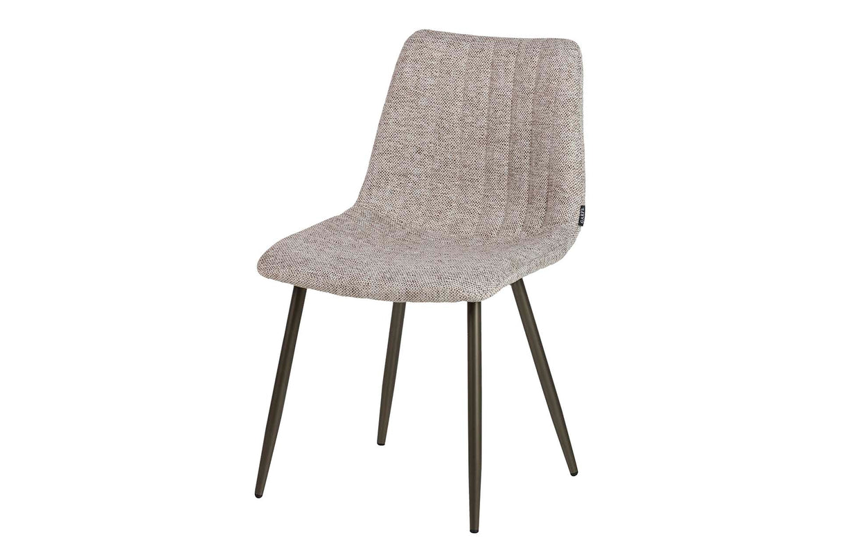 Cadeira de metal bege chenilla 48x56x80 cm