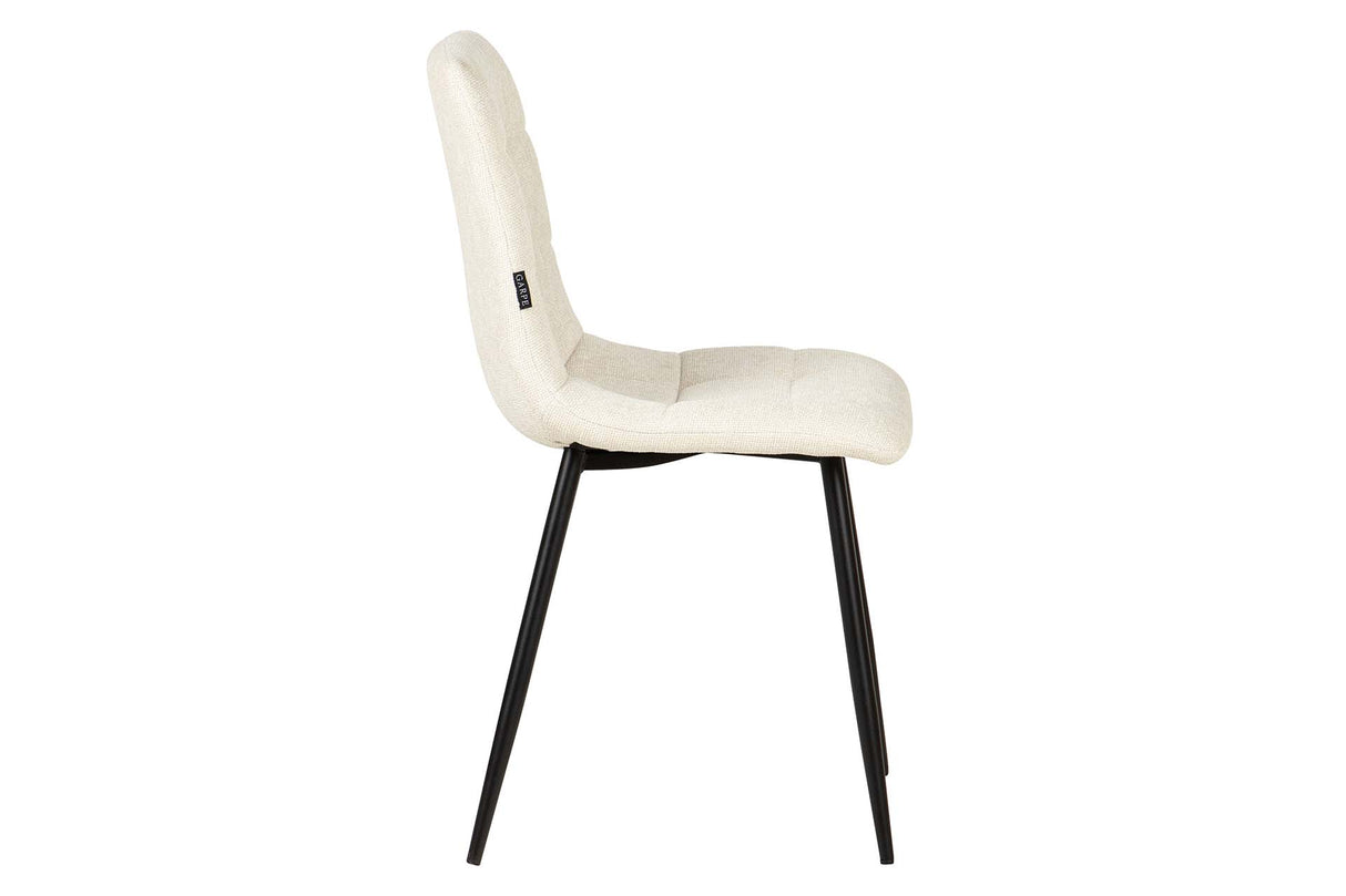 SILLA METAL POLIESTER BEIGE NEGRO 48x56x80 CM