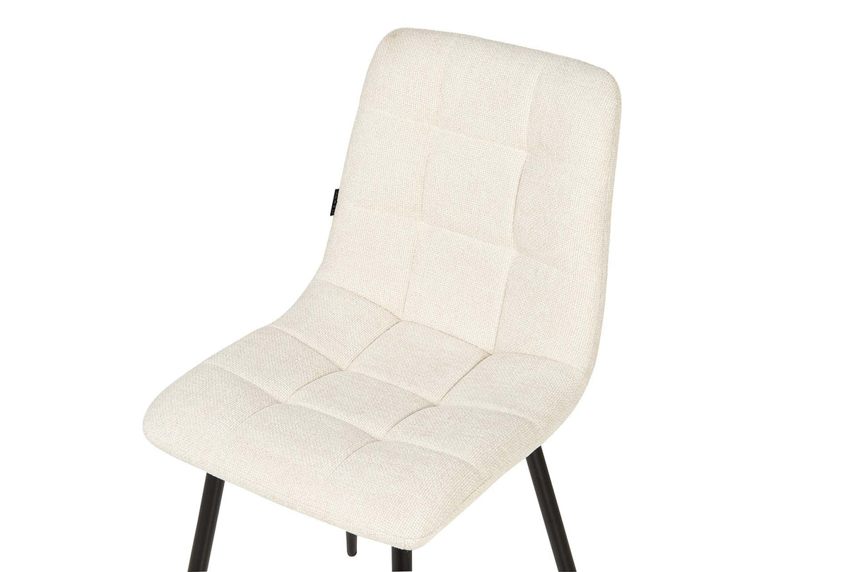 SILLA METAL POLIESTER BEIGE NEGRO 48x56x80 CM