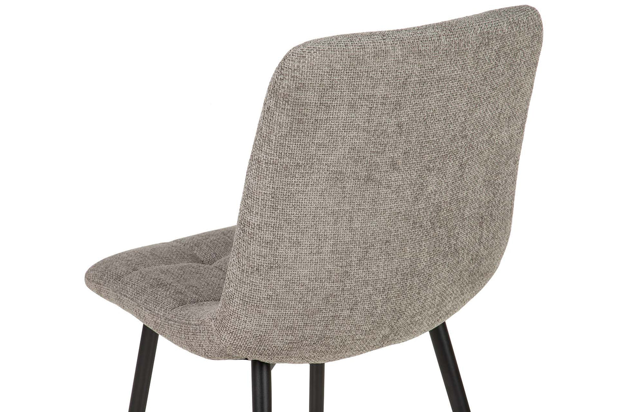 SILLA METAL POLIESTER GRIS NEGRO 48x56x80 CM