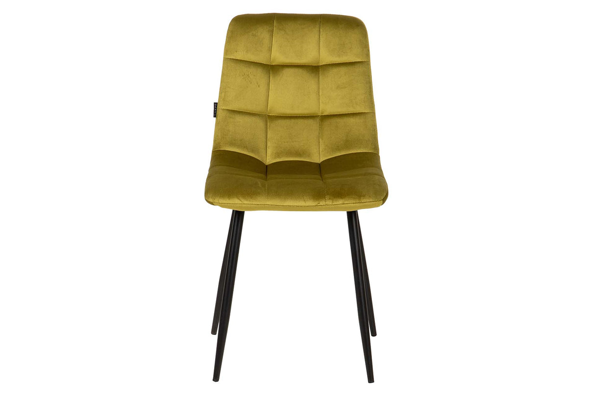 SILLA METAL VELVET VERDE NEGRO 48x56x80 CM