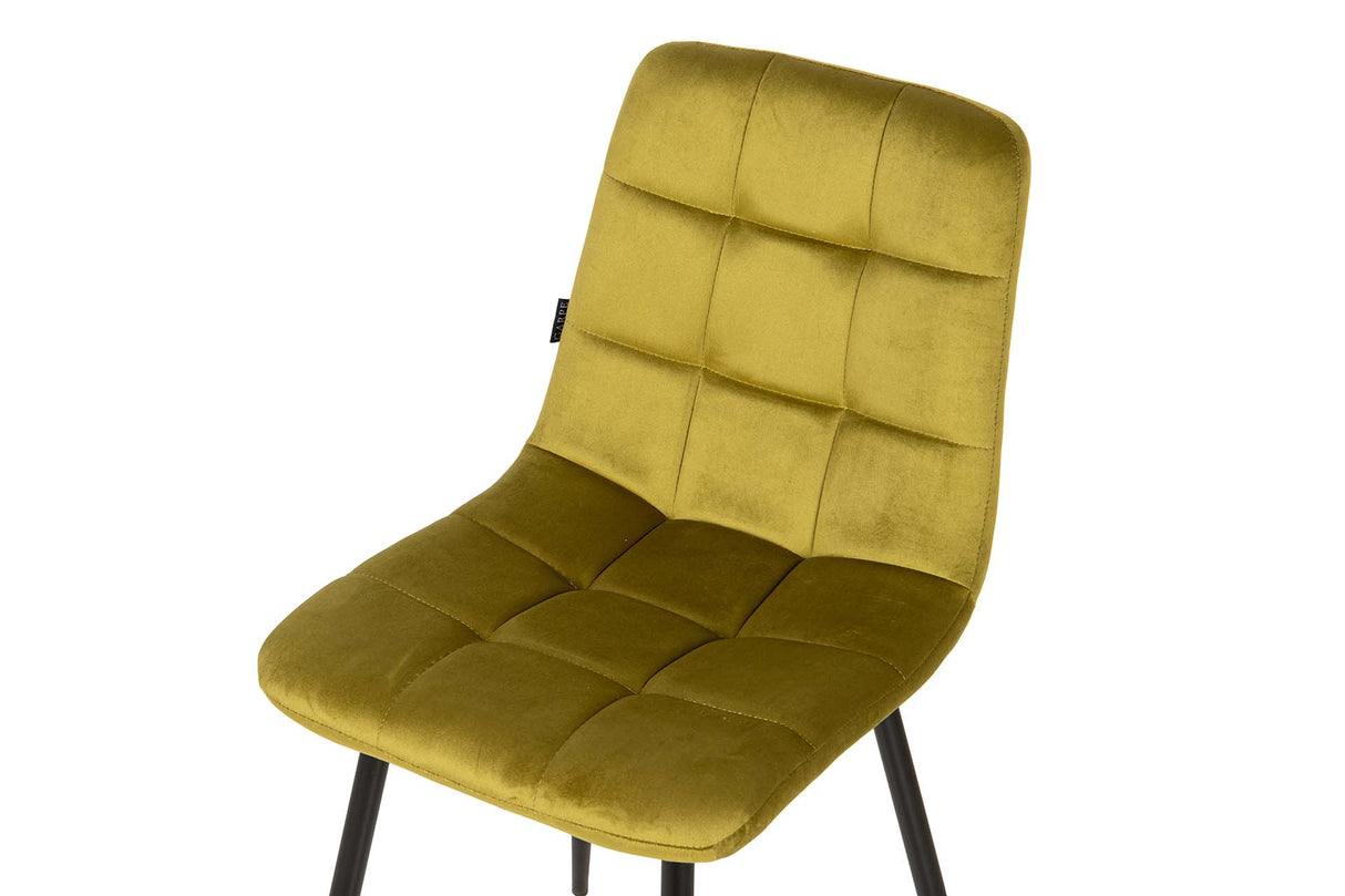 SILLA METAL VELVET VERDE NEGRO 48x56x80 CM