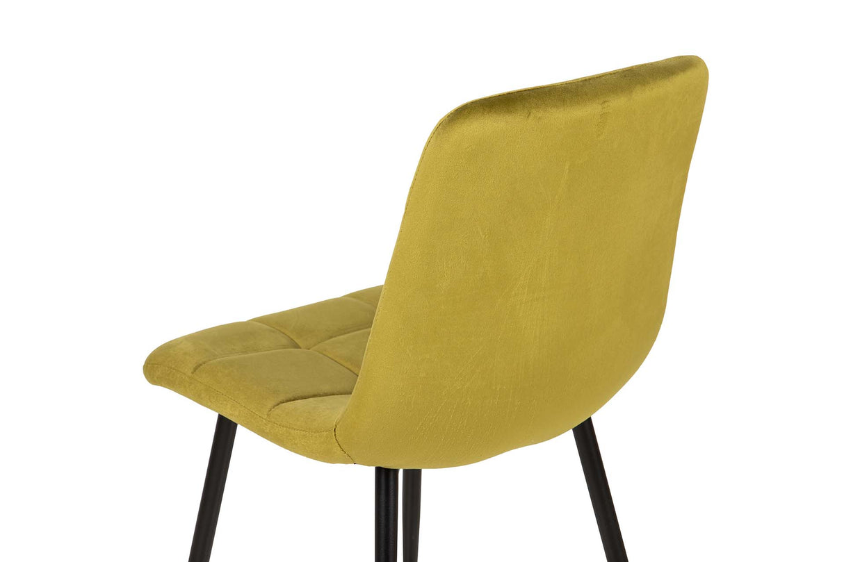 SILLA METAL VELVET VERDE NEGRO 48x56x80 CM