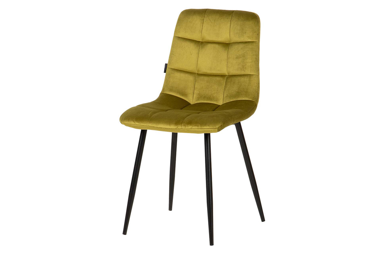 SILLA METAL VELVET VERDE NEGRO 48x56x80 CM