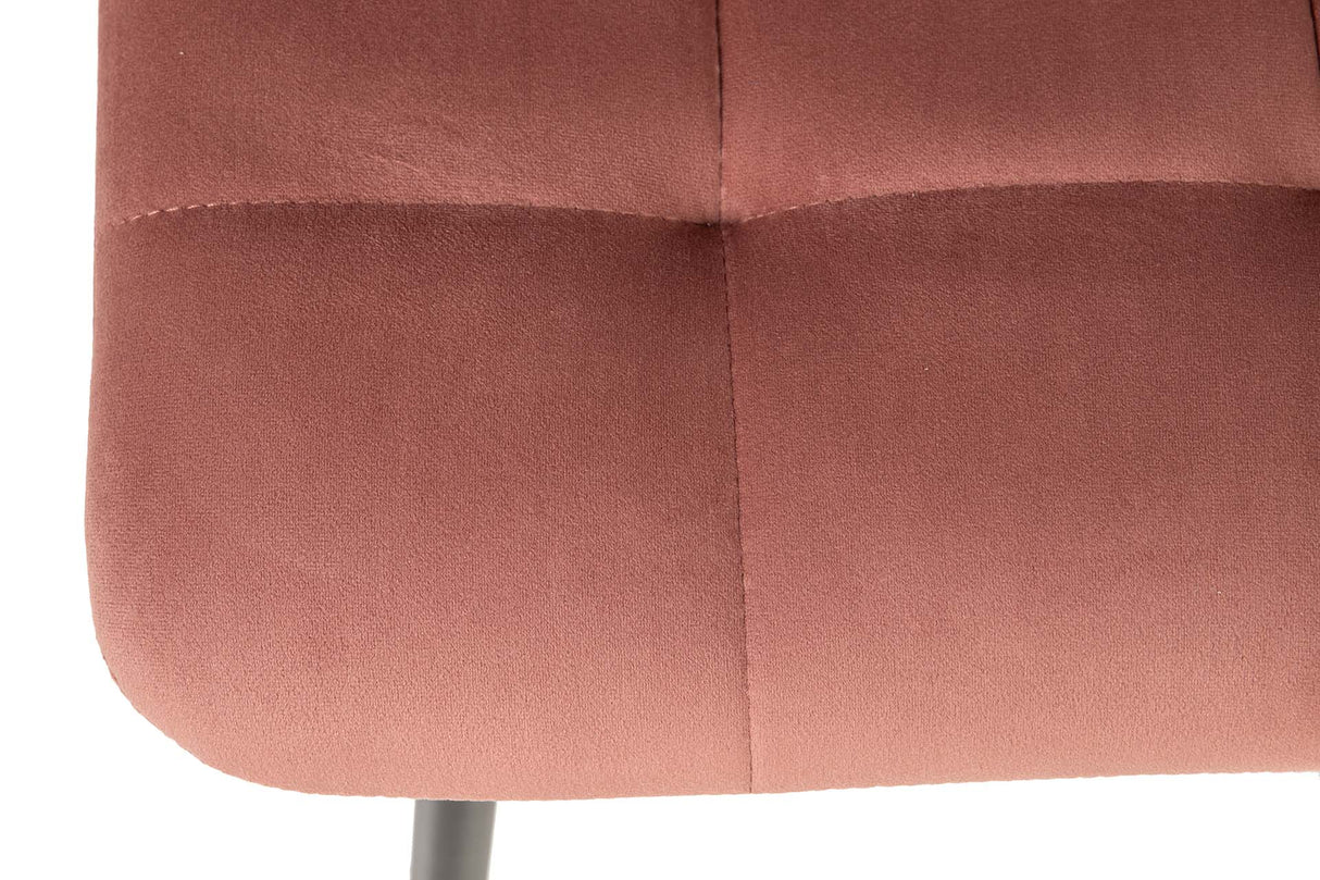 SILLA METAL VELVET ROSA NEGRO 48x56x80 CM