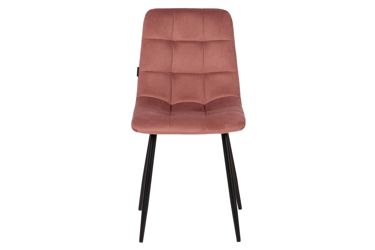 SILLA METAL VELVET ROSA NEGRO 48x56x80 CM