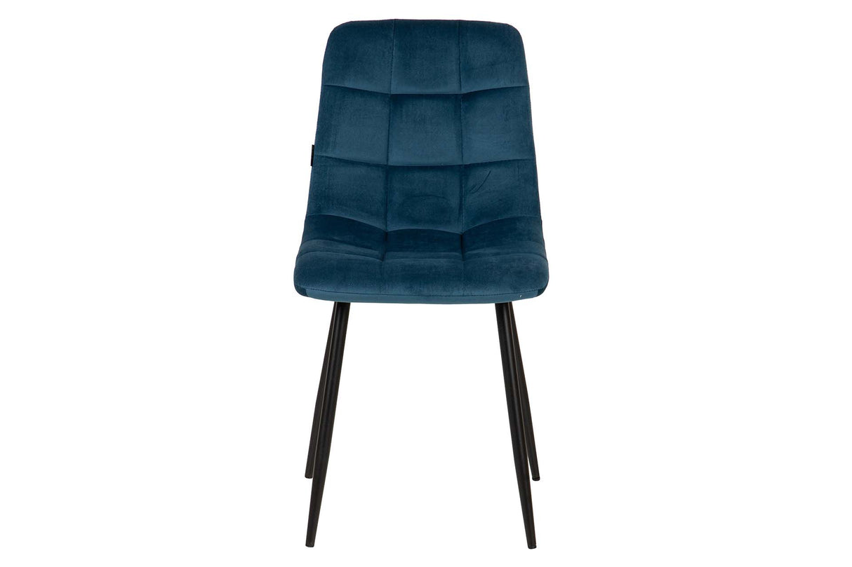 SILLA METAL VELVET AZUL NEGRO 48x56x80 CM