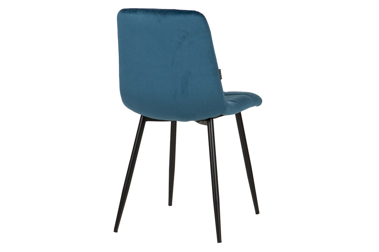 SILLA METAL VELVET AZUL NEGRO 48x56x80 CM