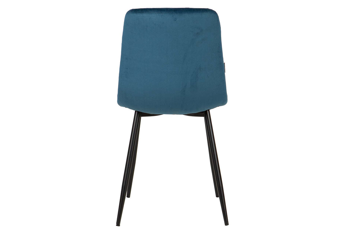 SILLA METAL VELVET AZUL NEGRO 48x56x80 CM