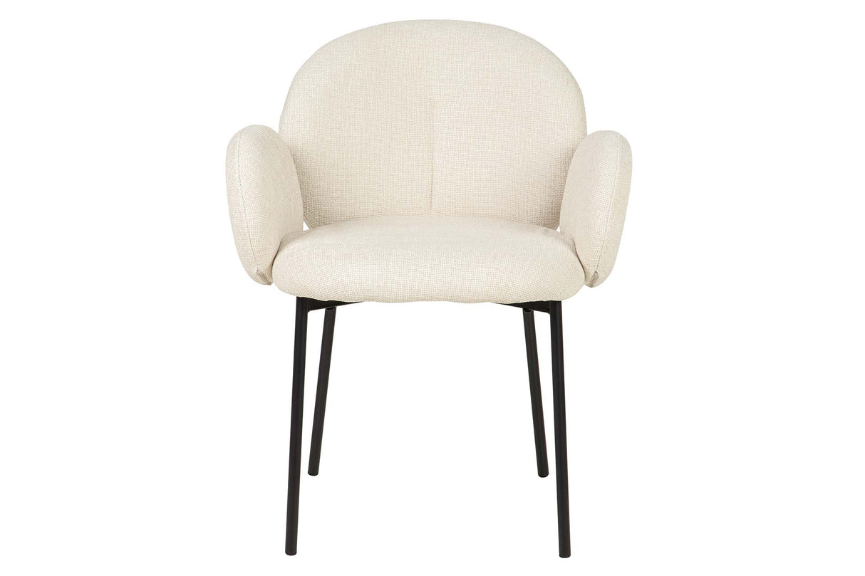 SILLA METAL POLIESTER BEIGE NEGRO 59x62x80 CM