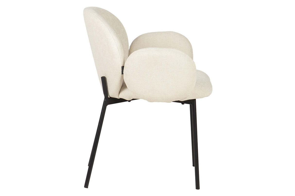 SILLA METAL POLIESTER BEIGE NEGRO 59x62x80 CM