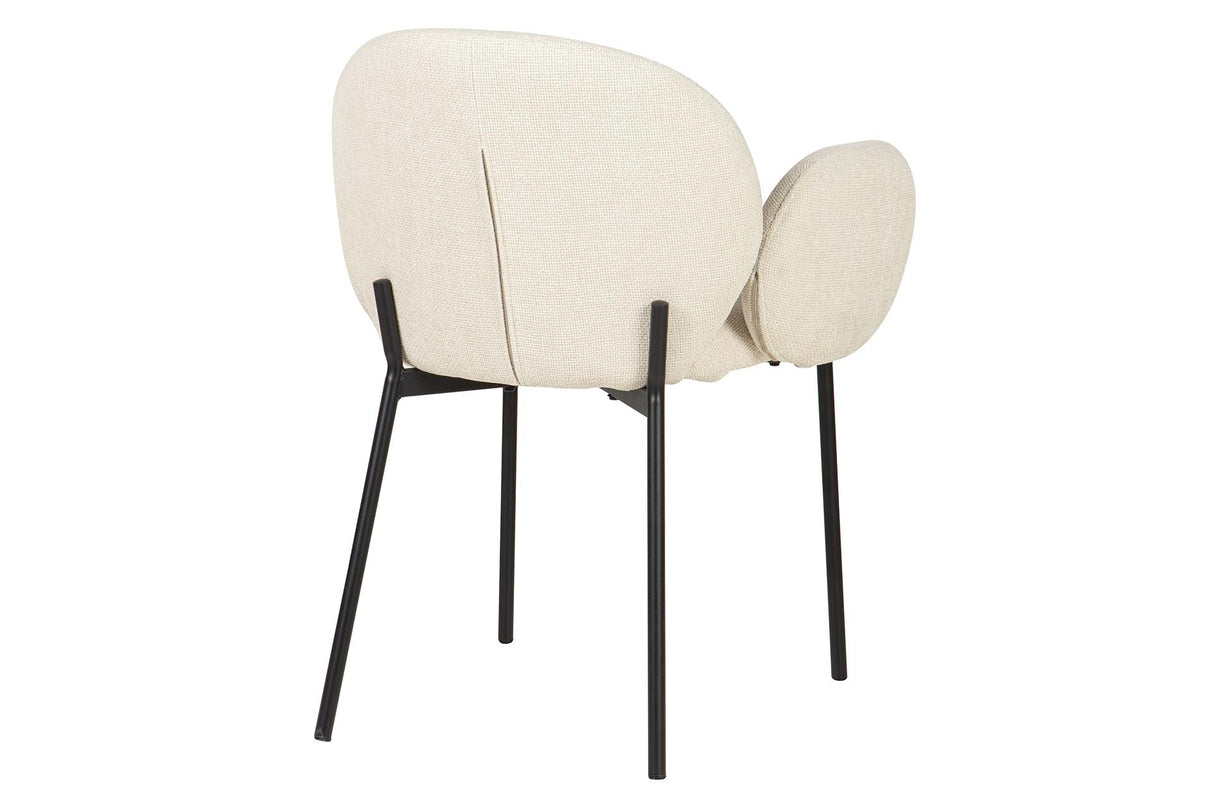 SILLA METAL POLIESTER BEIGE NEGRO 59x62x80 CM