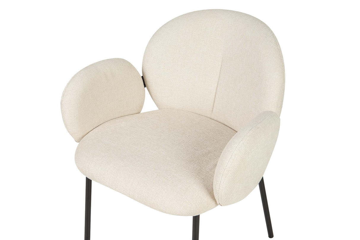 SILLA METAL POLIESTER BEIGE NEGRO 59x62x80 CM