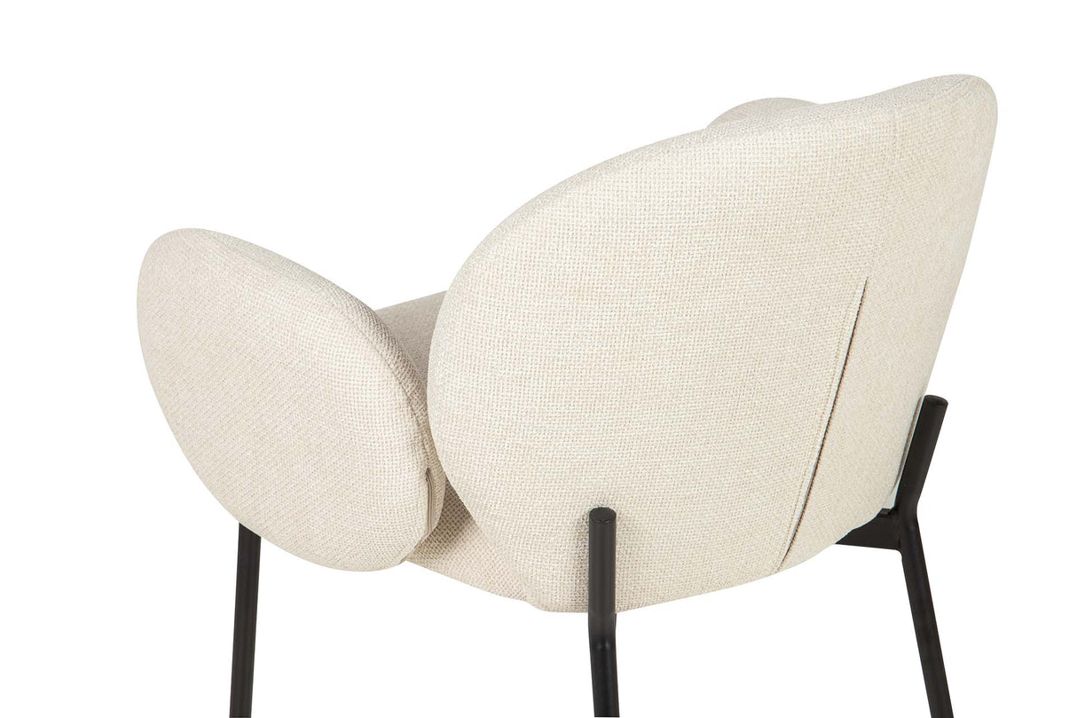 SILLA METAL POLIESTER BEIGE NEGRO 59x62x80 CM