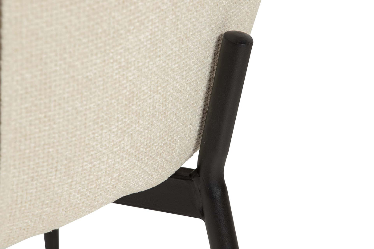 SILLA METAL POLIESTER BEIGE NEGRO 59x62x80 CM