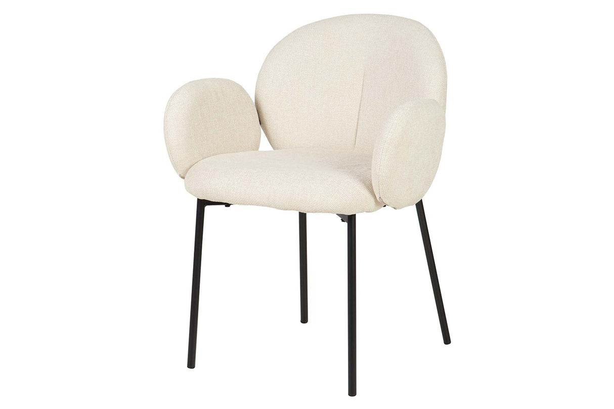 SILLA METAL POLIESTER BEIGE NEGRO 59x62x80 CM