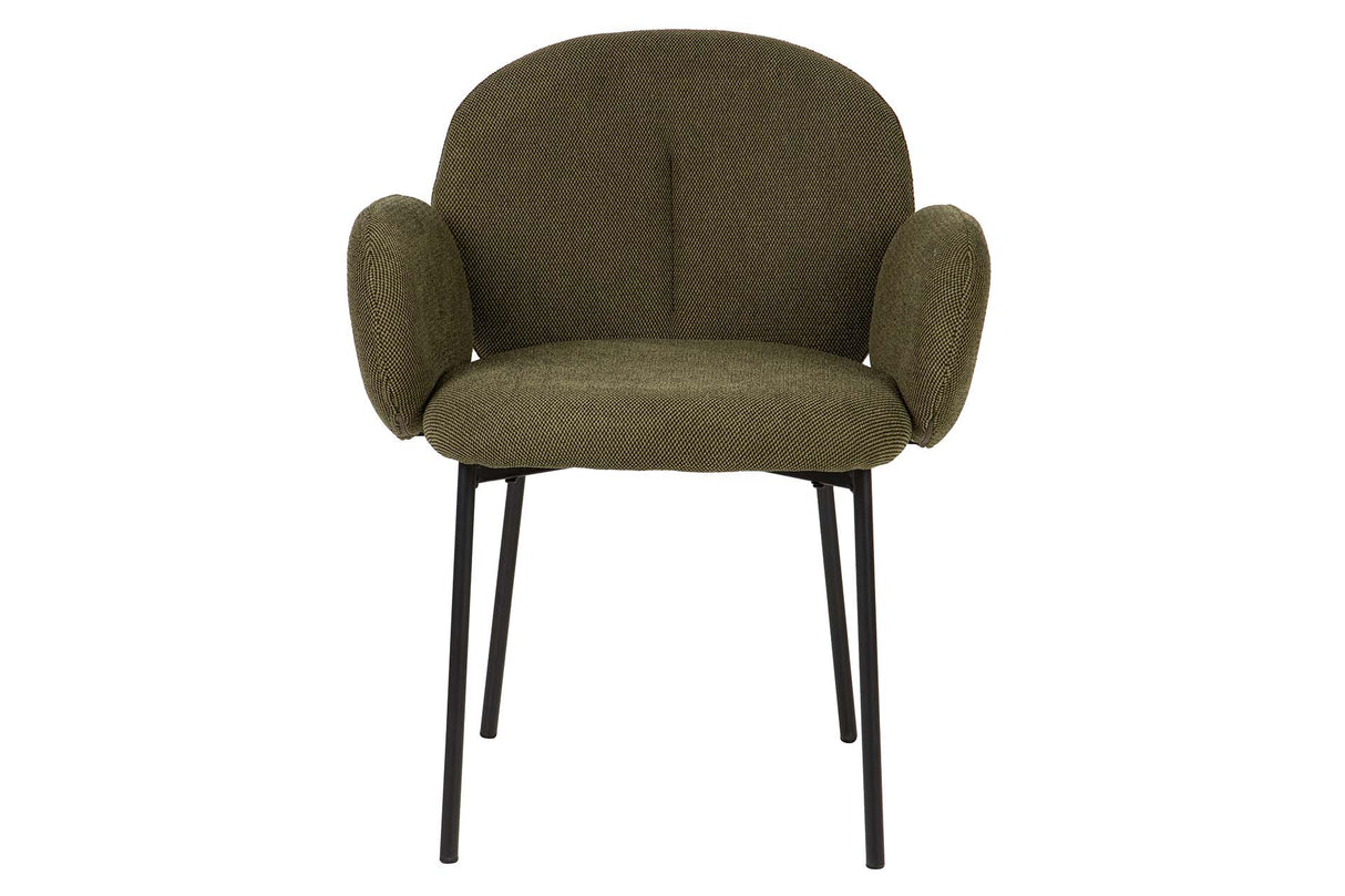 SILLA METAL POLIESTER VERDE NEGRO 59x62x80 CM