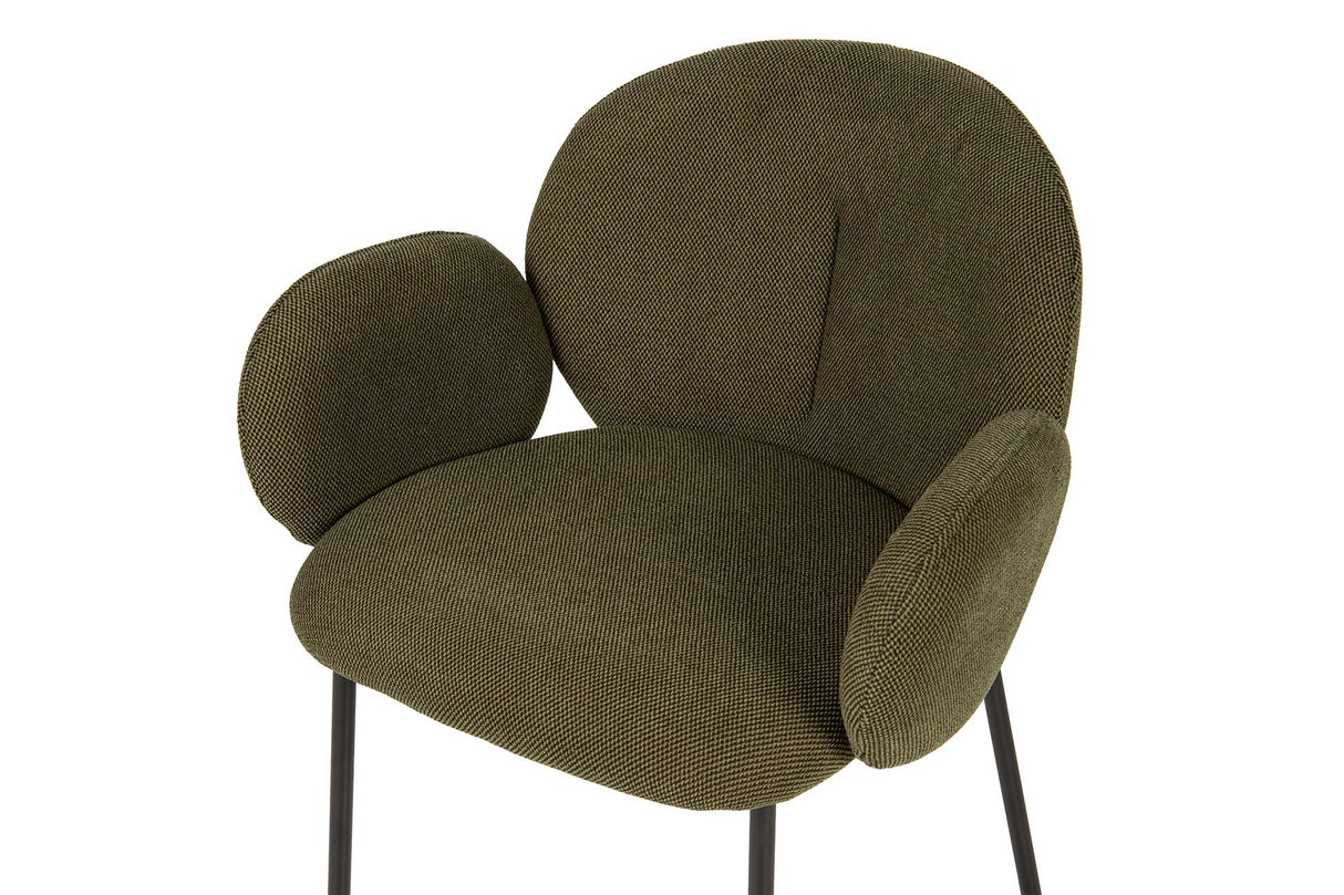 SILLA METAL POLIESTER VERDE NEGRO 59x62x80 CM