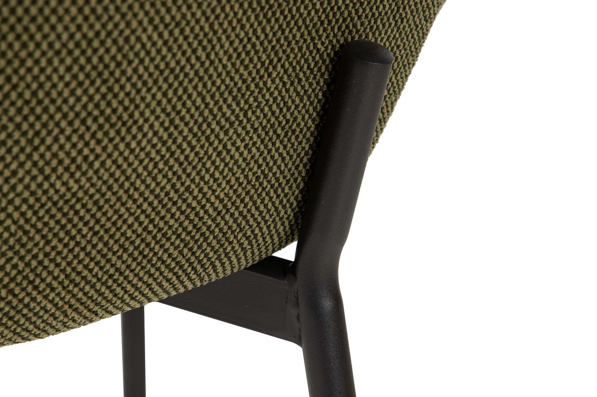 SILLA METAL POLIESTER VERDE NEGRO 59x62x80 CM