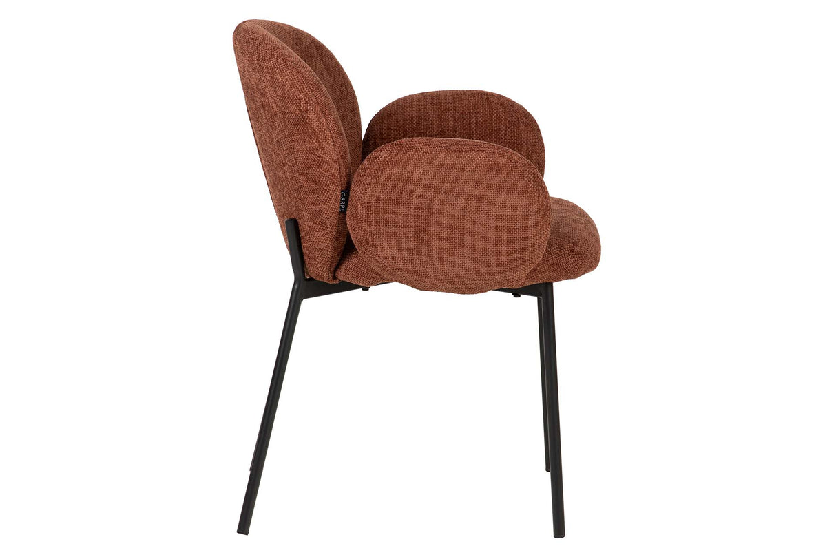 SILLA METAL POLIESTER GRANATE NEGRO 59x62x80 CM