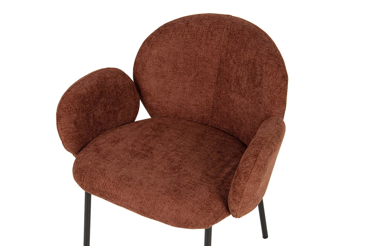 SILLA METAL POLIESTER GRANATE NEGRO 59x62x80 CM