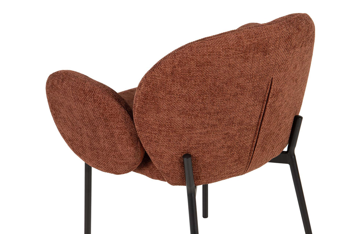 SILLA METAL POLIESTER GRANATE NEGRO 59x62x80 CM