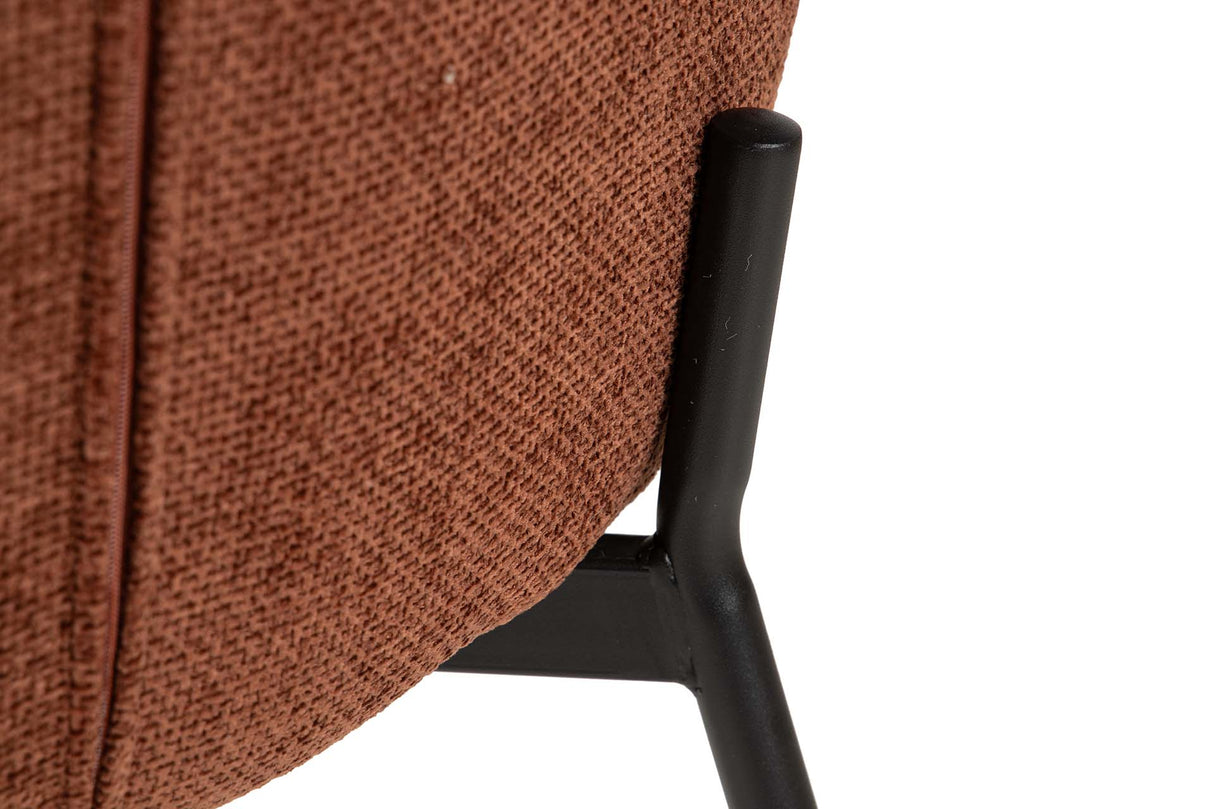 SILLA METAL POLIESTER GRANATE NEGRO 59x62x80 CM