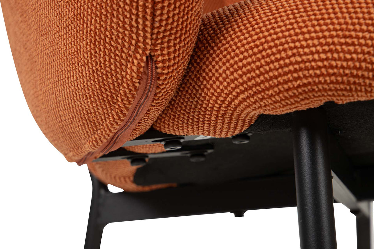 SILLA METAL POLIESTER NARANJA NEGRO 59x62x80 CM