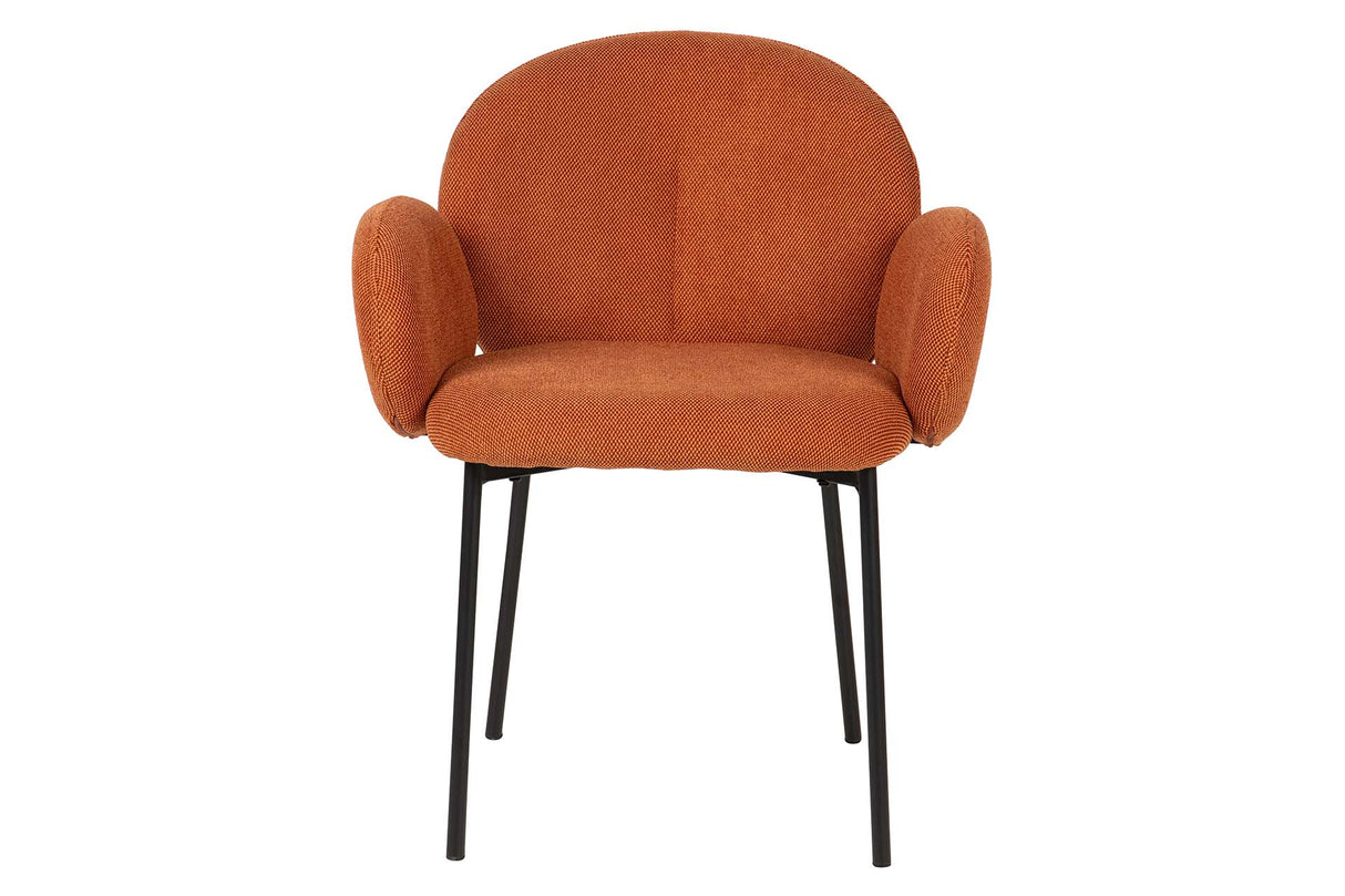 SILLA METAL POLIESTER NARANJA NEGRO 59x62x80 CM