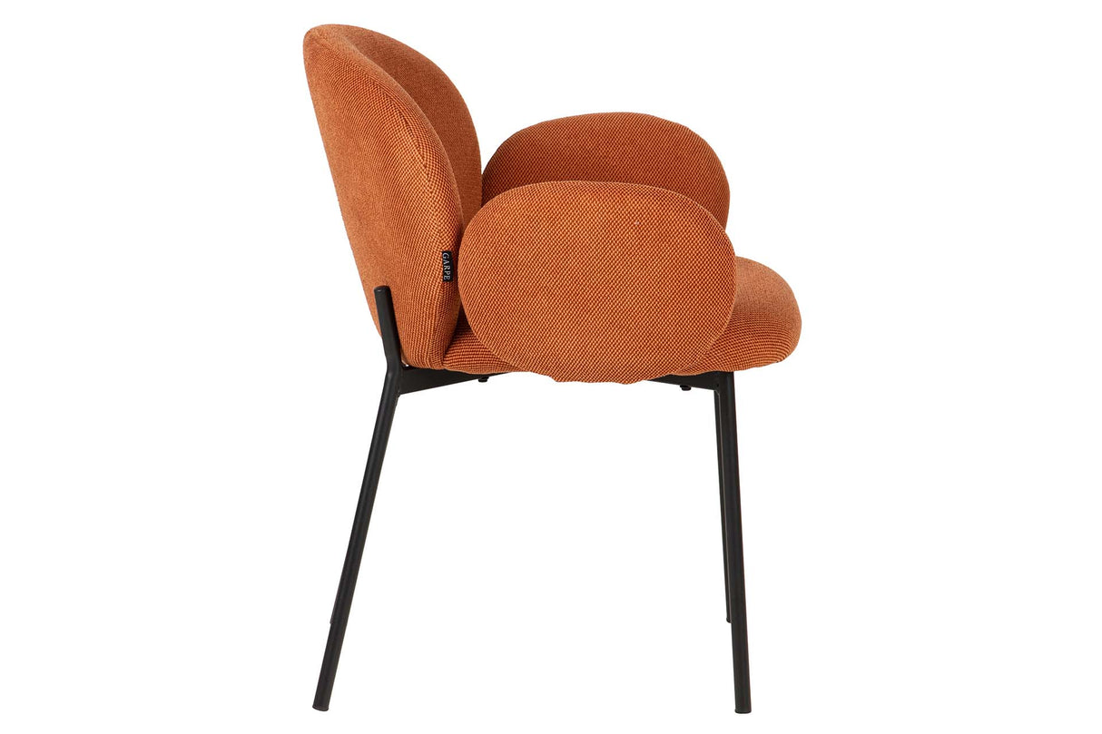 SILLA METAL POLIESTER NARANJA NEGRO 59x62x80 CM