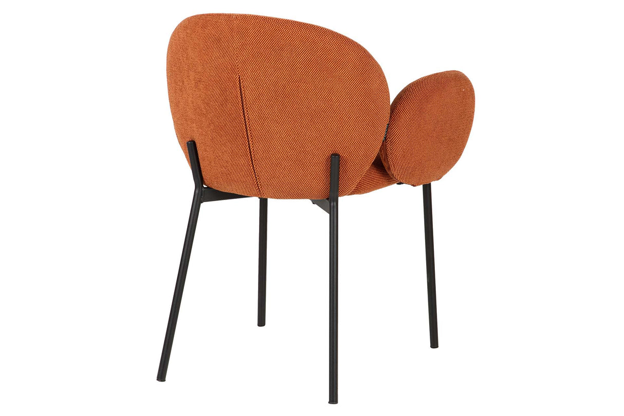SILLA METAL POLIESTER NARANJA NEGRO 59x62x80 CM