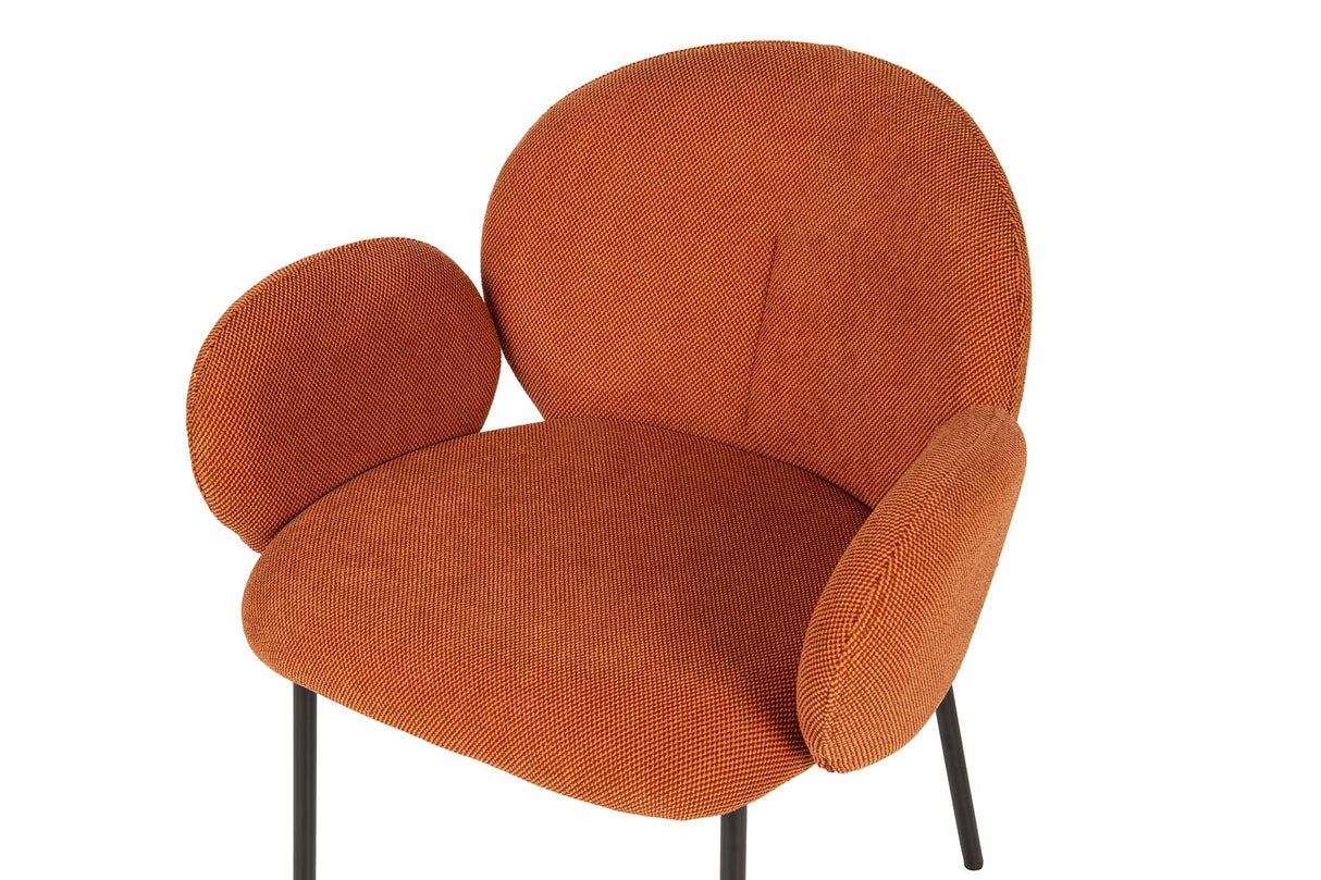 SILLA METAL POLIESTER NARANJA NEGRO 59x62x80 CM
