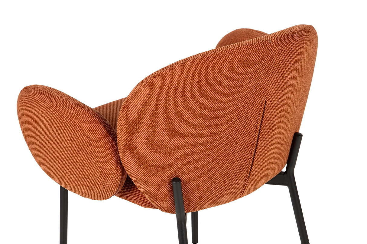 SILLA METAL POLIESTER NARANJA NEGRO 59x62x80 CM