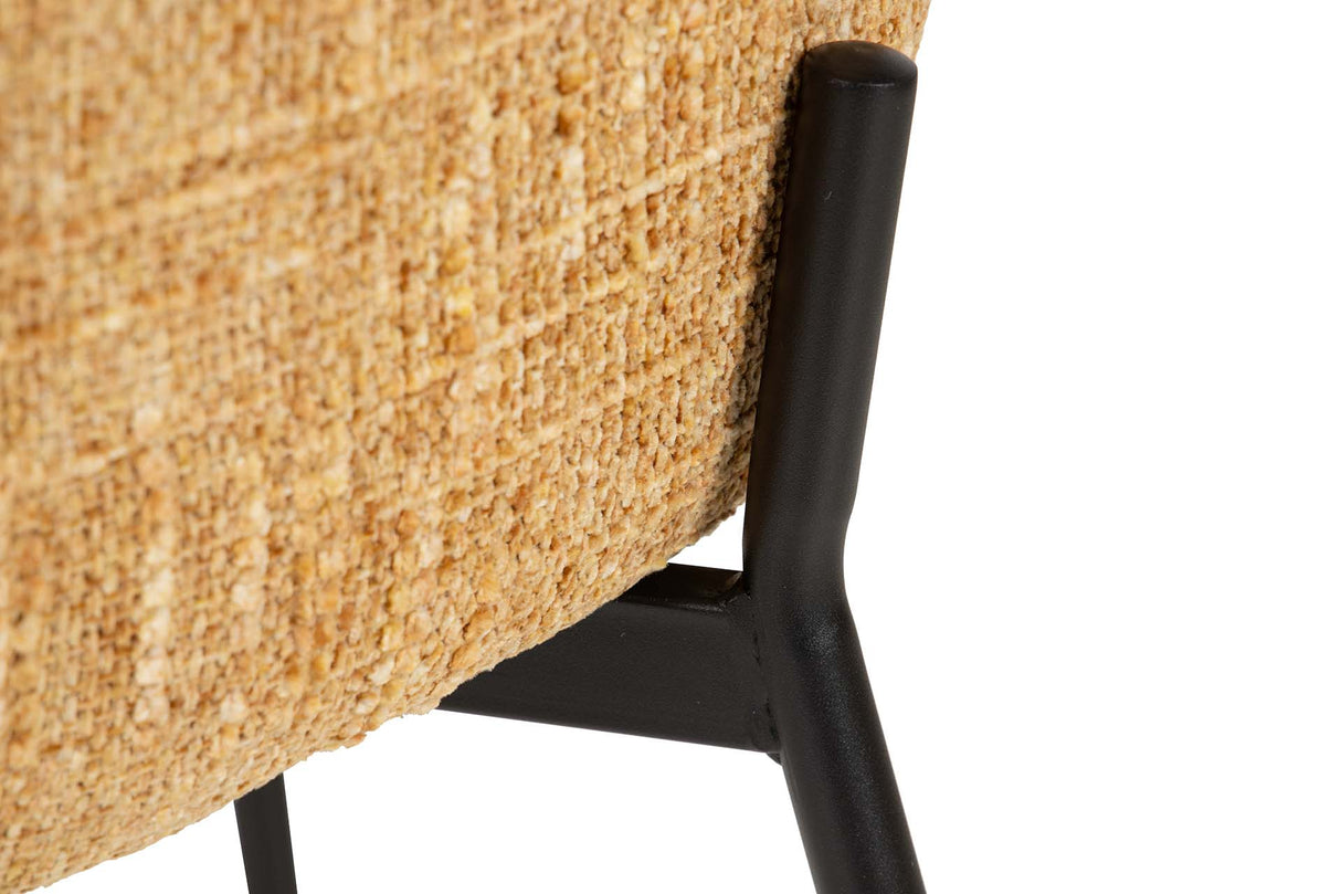 SILLA METAL POLIESTER AMARILLO NEGRO 59x62x80 CM